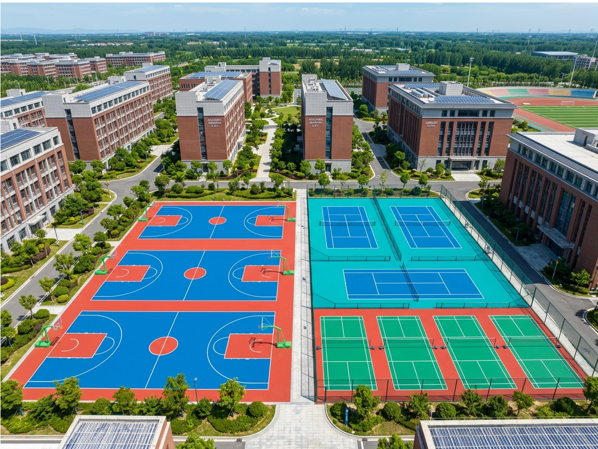 海口市硅PU球场透气型塑胶跑道 - 价格